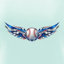 Baseballový míček s kovovými křídly