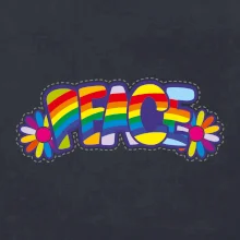 Peace nápis dúhový