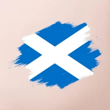 Škótska vlajka kreslená štetcom