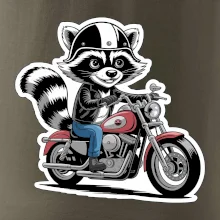 Mýval na motorke kreslený