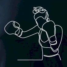 Žena boxerka jedným ťahom