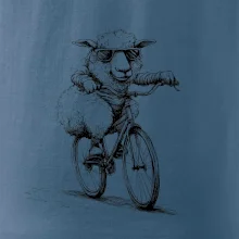 Ovce s okuliarmi na bicykli