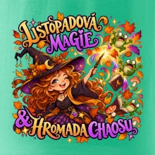 Listopadová čarodějka kouzlí podzimní žáby