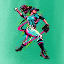 Baseballová nadhazovačka neonový pop art