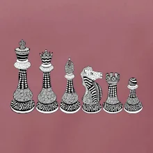 Šachové figúrky v rade - kreslené