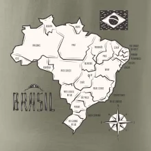 Brazília mapa s názvami regiónov