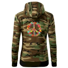 Peace symbol červené kvety