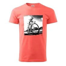 Cyklista čiernobiela cesta