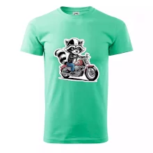 Mýval na motorke kreslený