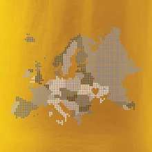 Mapa Európy - srdce v Ukrajine