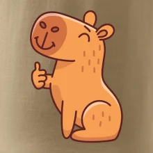 Kapybara s palcom hore