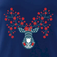 Folklór - jeleň s červenými plodmi