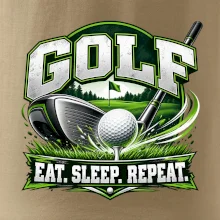 Golfová palica s loptičkou eat sleep repeat