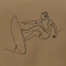 Surfer na vlne jedným ťahom