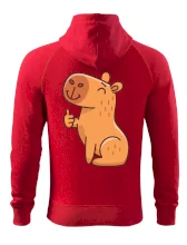 Kapybara s palcom hore