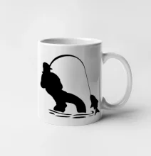 Rybár ťahajúce rybu