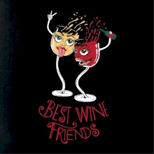 Best wine friends dancing (Pecka design)