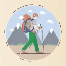 Farebný párový motív na hory