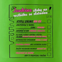 Tričko na rozlúčku s úlohami vpredu