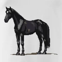Čierny kôň pixel