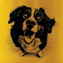 Čiernobiela karikatúra Bernský salašnícky pes