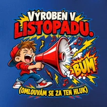 Vyroben v listopadu hlučný kluk s červeným megafonem