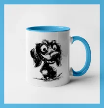 Čiernobiela karikatúra jazvečík