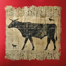 Egyptské hieroglyfy krava