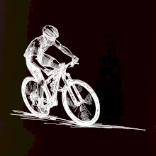 MTB kreslený cyklista