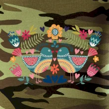 Folklór - dva farebné vtáčiky