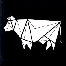 Origami krava z boku