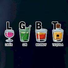 LGBT -  Likér, Gin, Brandy, Tequila