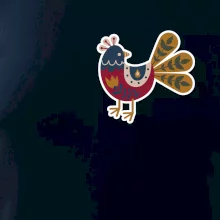 Folklór na prsníku sliepky