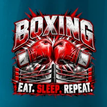 Boxerské rukavice v ringu eat sleep repeat
