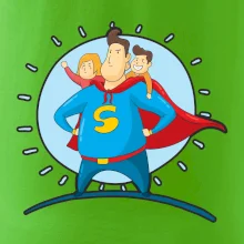 Táta superman - dievča a chlapec Táta superman - dievča a chlapec