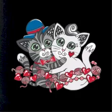 Mačky v objatí (Pecka design)