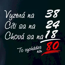 Vyzerá, cíti sa, chová sa - 80 rokov