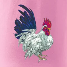 Kohút kreslený biely