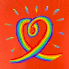 Srdce pride dúha kreslená