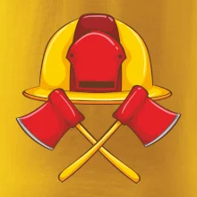 Hasičská helma a sekera Hasičská helma a sekera