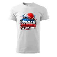 Stolní tenis pálka a míček eat sleep repeat