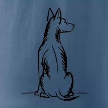 Pes kreslený zozadu