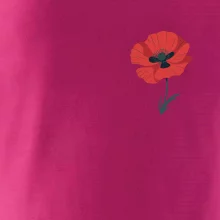 Vlčí mak kreslený na prsníku