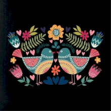 Folklór - dva farebné vtáčiky