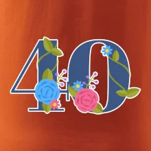 Kvetinové číslo kreslené - 40