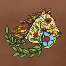 Kôň farebný s listami