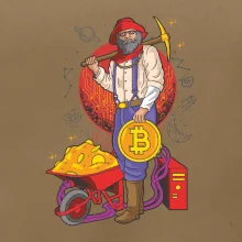 Baník ťaží Bitcoiny