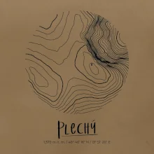 Plechý - vrstevnice v kruhu