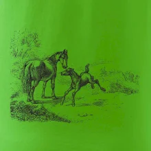 Kôň a žriebä maľované