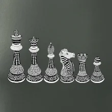 Šachové figúrky v rade - kreslené